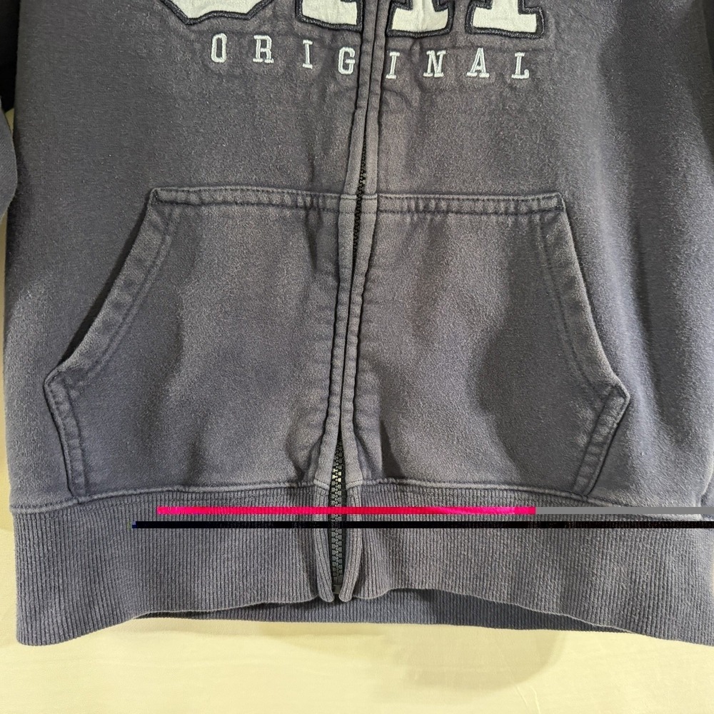 Kids Gap Original Logo Zip Up Hoodie Navy Blue Fleece Sweatshirt Boys Size M (8) - Picture 3 of 9